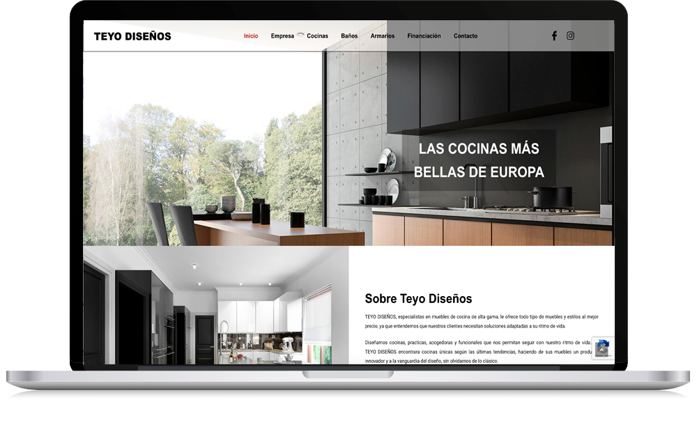 Pantalla con la web de Teyo Diseños